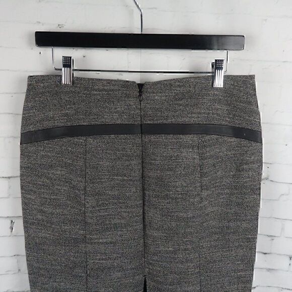 EXPRESS BLACK TWEED WITH FAUX LEATHER ACCENTS BUSINESS OFFICE WORK SKIRT SIZE 6 - Picture 7 of 10